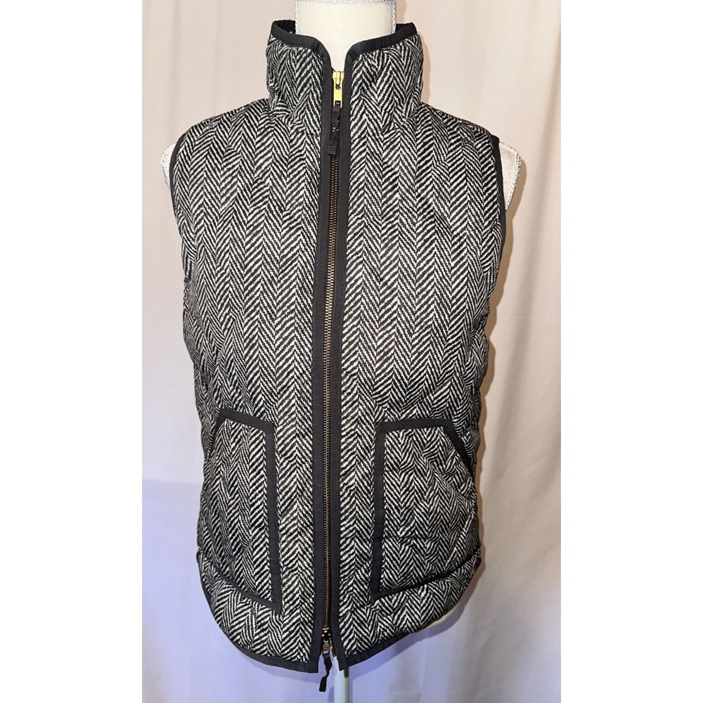 J Crew Vest Size XS 100% Polyester Down Feather Insulation High Neck Full Zip
